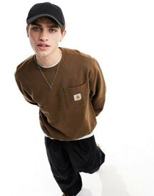 カーハート Carhartt WIP pocket sweatshirt in brown メンズ