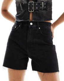 カルバンクライン Calvin Klein Jeans mom denim shorts in black レディース
