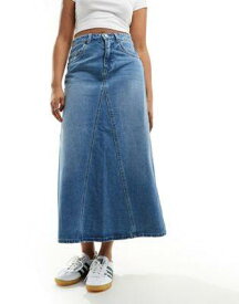 ヴェロモーダ Vero Moda a-line denim maxi skirt in medium blue wash レディース