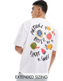 エイソス ASOS DESIGN oversized t-shirt in white with abstract art back print メンズ