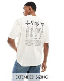 エイソス ASOS DESIGN oversized t-shirt in off white with mythological back print メンズ