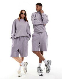 エイソス ASOS DESIGN unisex oversized co-ord shorts in washed lilac ユニセックス