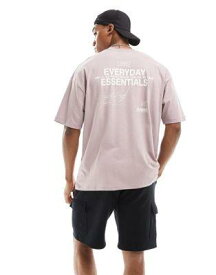 エイソス ASOS DESIGN oversized t-shirt in lilac with text back print メンズ