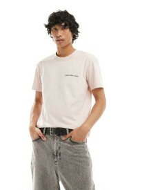 カルバンクライン Calvin Klein Jeans institutional t-shirt in sepia rose メンズ