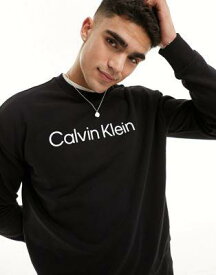 カルバンクライン Calvin Klein hero logo comfort sweatshirt in black メンズ