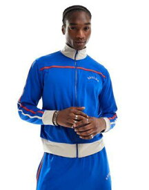 Reclaimed Vintage sports track jacket co-ord with stripes and funnel neck in blue メンズ