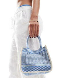アクセサライズ Accessorize crossbody bag in blue pattern レディース