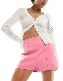エイソス ASOS DESIGN tailored high waist seam detail shorts in pink レディース