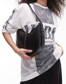 トップショップ Topshop Samina asymmetric scoop shoulder bag in black レディース