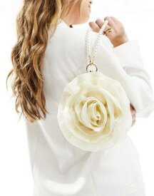 True Decadence bridal pearl strap corsage clutch bag in white レディース