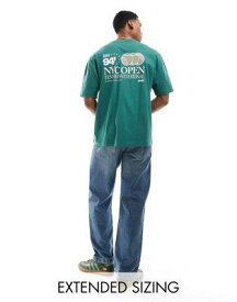エイソス ASOS DESIGN oversized t-shirt in green with sport chest and back print メンズ