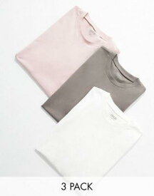 エイソス ASOS DESIGN 3 pack t-shirt in multiple colours メンズ