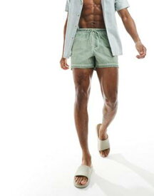 エイソス ASOS DESIGN swim shorts in short length in green メンズ