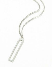 エイソス ASOS DESIGN necklace with cut out bar pendant in silver tone メンズ