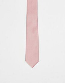 エイソス ASOS DESIGN slim tie in pastel pink メンズ