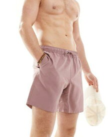 エイソス ASOS DESIGN swim shorts in mid length in mauve メンズ