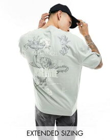 エイソス ASOS DESIGN oversized t-shirt in grey with back renaissance print メンズ