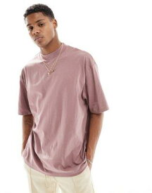 エイソス ASOS DESIGN oversized turtle neck t-shirt in dusty pink メンズ