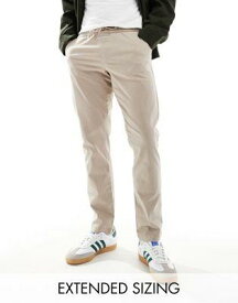 エイソス ASOS DESIGN slim pull on trouser in beige メンズ