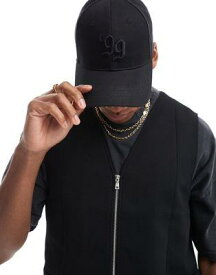 エイソス ASOS DESIGN baseball cap with embroidery in black メンズ
