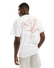 エイソス ASOS DESIGN oversized t-shirt in white with floral back print メンズ