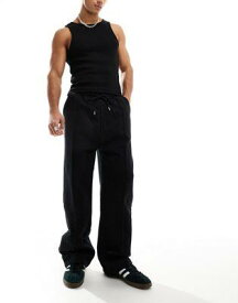 エイソス ASOS DESIGN heavyweight oversized wide leg joggers in black メンズ