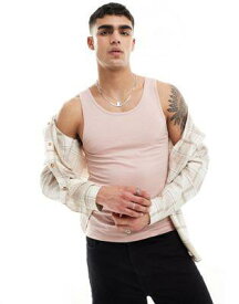 エイソス ASOS DESIGN muscle fit vest in pink メンズ