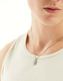 エイソス ASOS DESIGN sterling silver necklace with compass pendant in silver メンズ