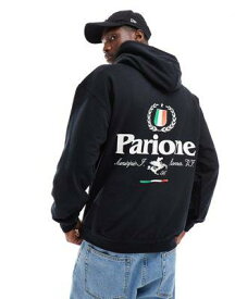エイソス ASOS DESIGN oversized hoodie with italia print in black メンズ