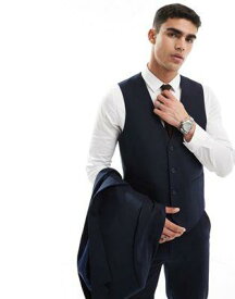 エイソス ASOS DESIGN double breasted skinny suit waistcoat in navy メンズ