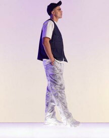 エイソス ASOS DESIGN parachute cargo trouser in tie dye print メンズ