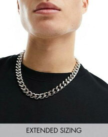 エイソス ASOS DESIGN waterproof stainless steel short chunky 13mm neck chain with clasp in silver tone メンズ