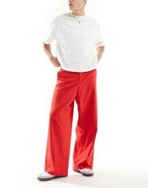 エイソス ASOS DESIGN smart loose fit trousers in red メンズ