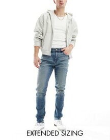 エイソス ASOS DESIGN skinny jeans with tint in light wash blue メンズ