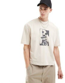 エイソス ASOS DESIGN oversized t-shirt in boxy fit with floral chest print メンズ