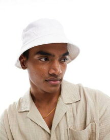 エイソス ASOS DESIGN bucket hat in white メンズ
