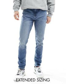 エイソス ASOS DESIGN skinny jeans in vintage light wash blue メンズ