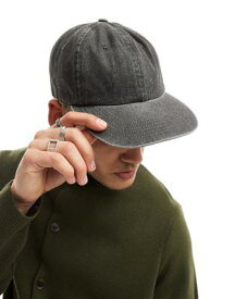 エイソス ASOS DESIGN fitted cap with in washed black メンズ