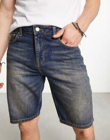 エイソス ASOS DESIGN slim mid length denim shorts in y2k wash メンズ