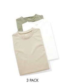エイソス ASOS DESIGN 3 pack crew neck short sleeved t-shirts in multiple colours メンズ