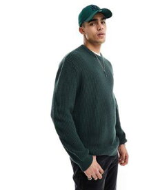 エイソス ASOS DESIGN oversized knitted fisherman rib jumper in khaki メンズ