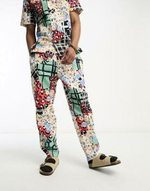 エイソス ASOS MADE IN KENYA tapered trouser in cut about graphic print メンズ