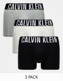 カルバンクライン Calvin Klein intense power cotton stretch trunks 3 pack in multi メンズ