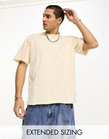 カルバンクライン Calvin Klein Jeans seaming t-shirt in beige - exclusive to ASOS メンズ
