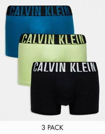 カルバンクライン Calvin Klein intense power cotton stretch trunks 3 pack in multi メンズ