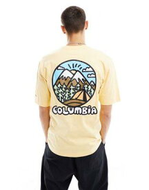 コロンビア Columbia Hike Happiness II back print t-shirt in yellow Exclusive at ASOS メンズ