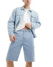 ディッキーズ Dickies garyville denim shorts in vintage light blue メンズ