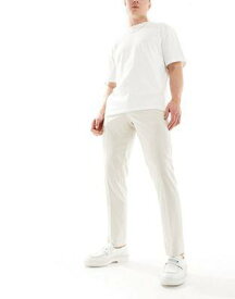 フレンチコネクション French Connection suit trousers in beige and white stripe メンズ