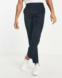 フレンチコネクション French Connection suit trousers in navy stripe メンズ