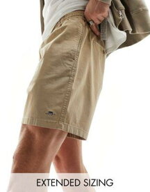 Gant ガント GANT drawstring logo stretch cotton shorts in khaki beige メンズ